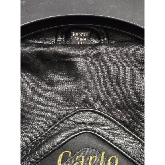 Vintage Carlo Amboldi Shafmaster Leather Co Womens M Black Leather Biker Jacket - Picture 9 of 11